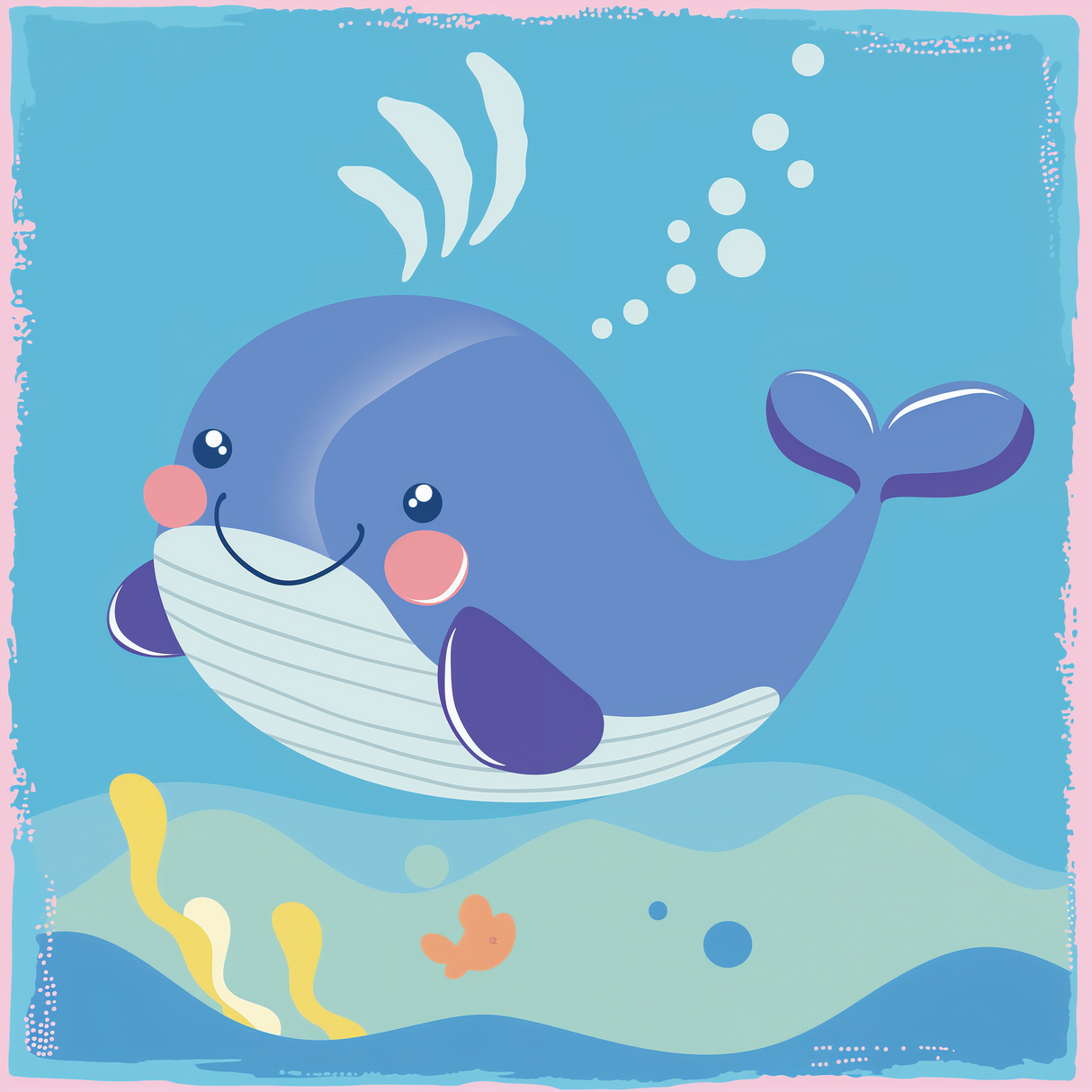 Baby Whale Easy Paint by Numbers Kit