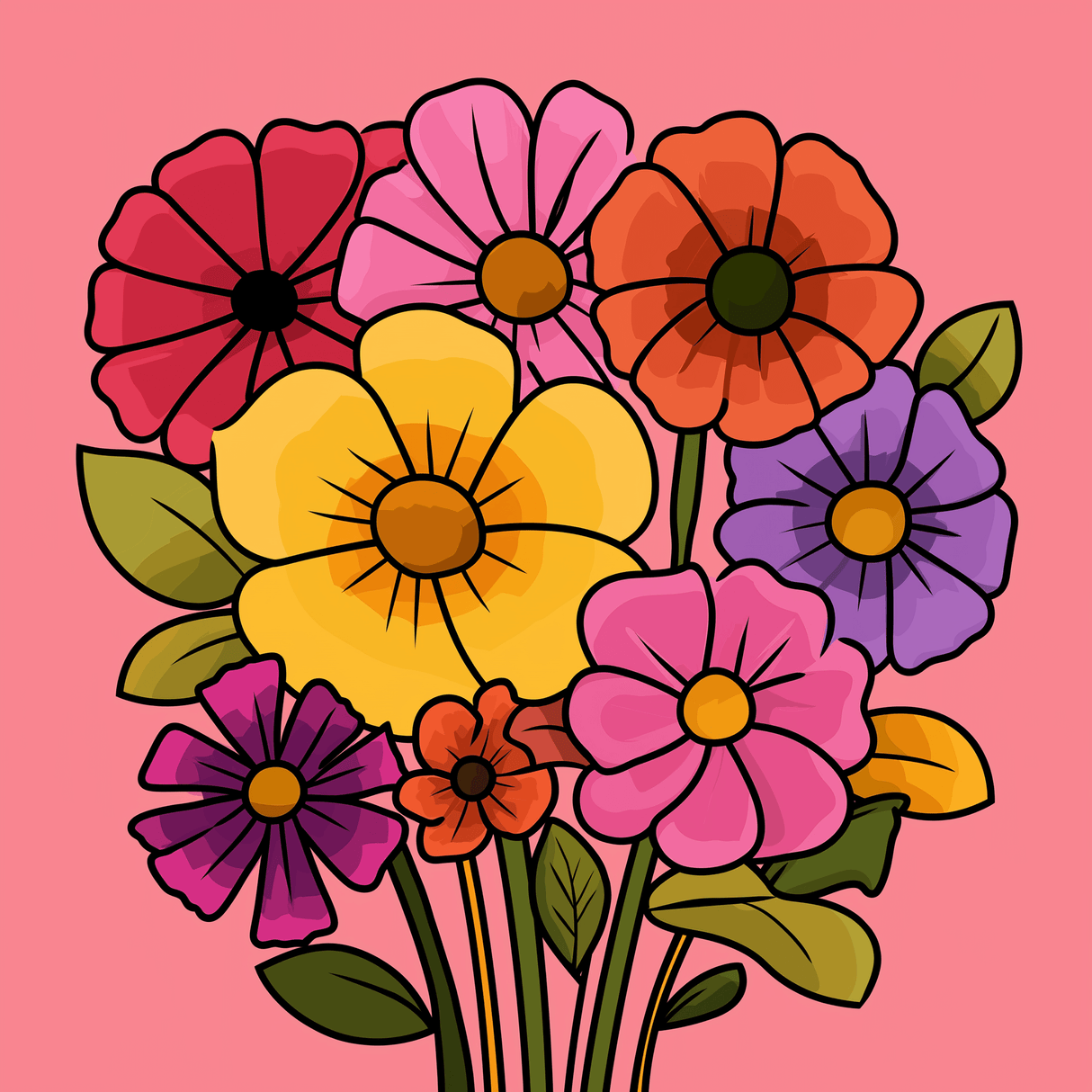 Pink Bloom Bliss Easy Paint by Numbers Kit