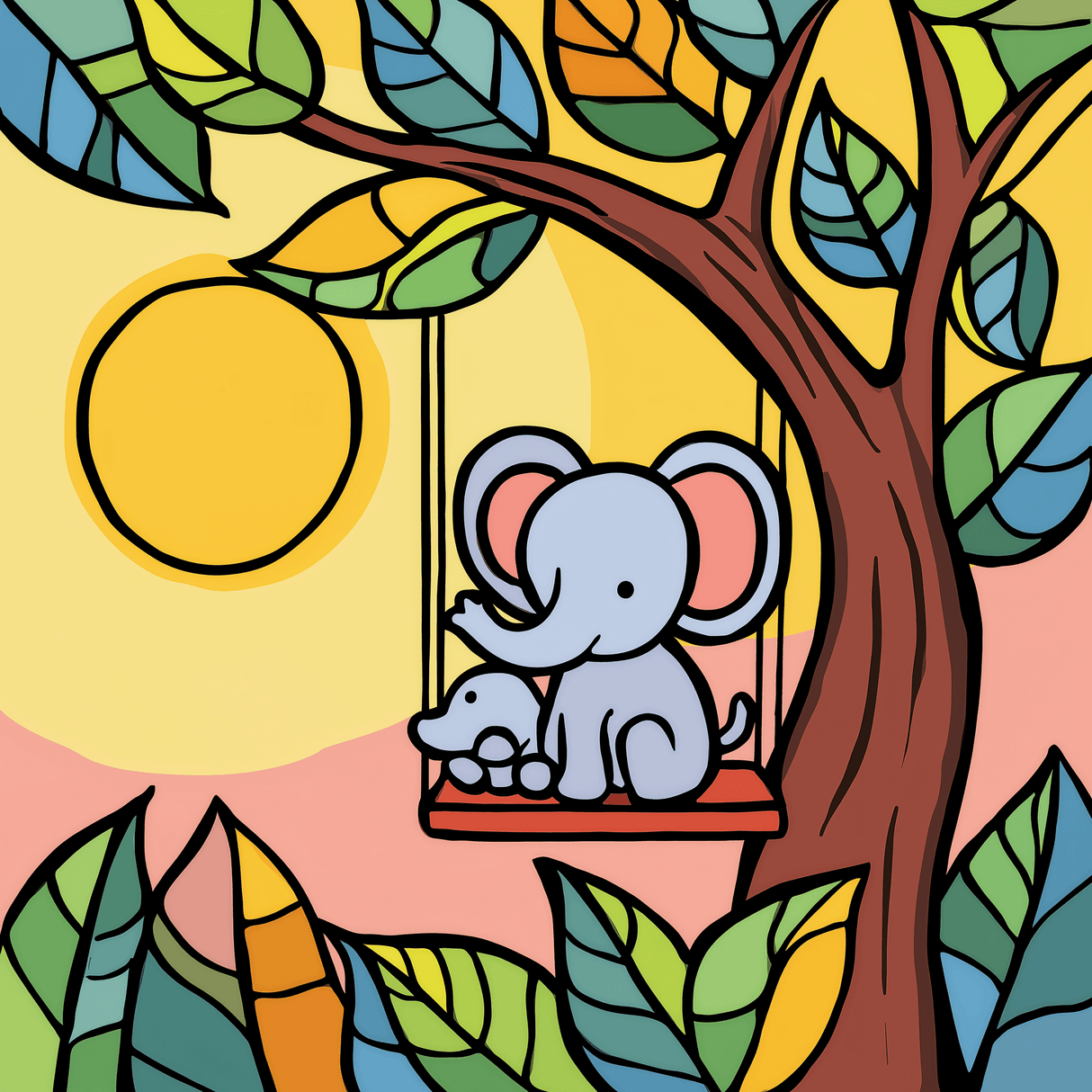 Baby Elephant Easy Paint by Numbers Kit