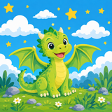 Little Dragon Easy Paint by Numbers Kit