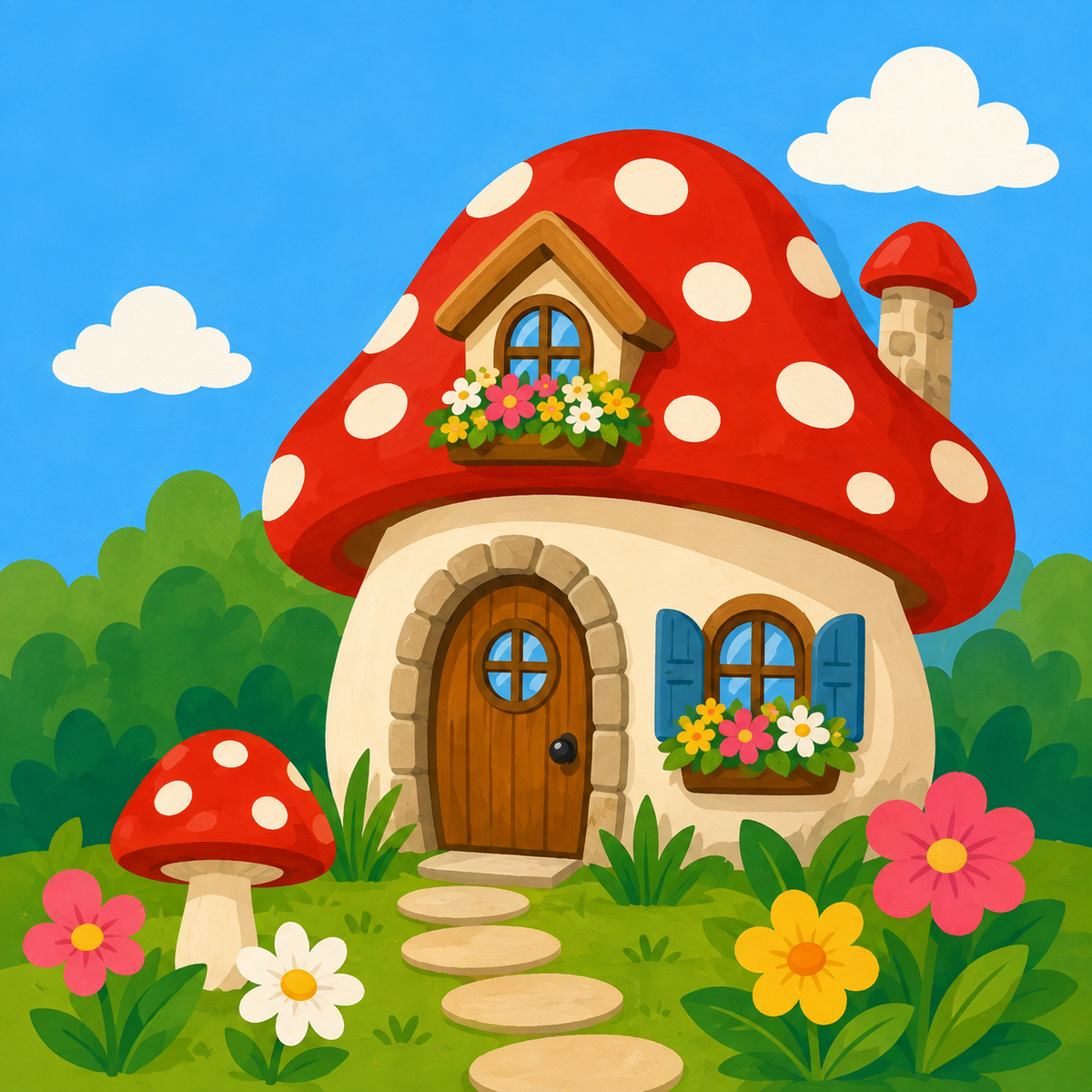 Mushroom Cottage Easy Paint by Numbers Kit