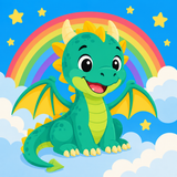 Rainbow Dragon Easy Paint by Numbers Kit