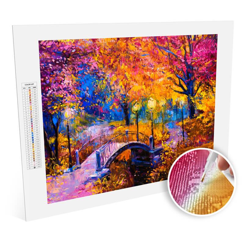 Paris Flower Street - Paint by Number Kit for Adults DIY Oil Painting Kit  on Wood Stretched Canvas