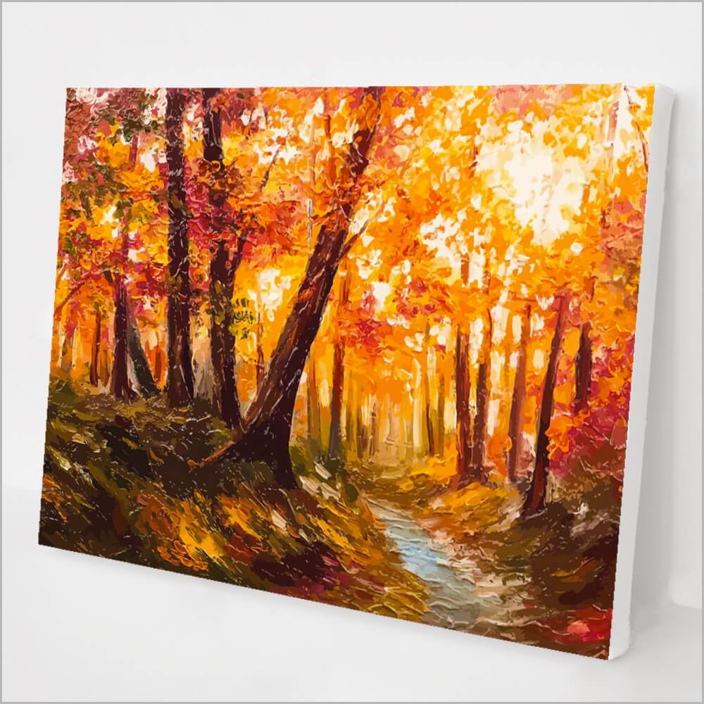 Cypress Forest Golden Leaves - Paint By Numbers Kit for Adults DIY Oil  Painting Kit on Canvas